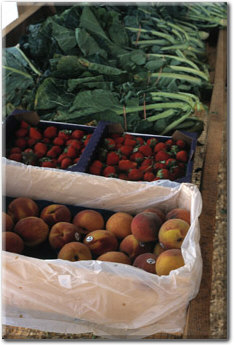 Bountiful crops of high quality grace local produce stands.